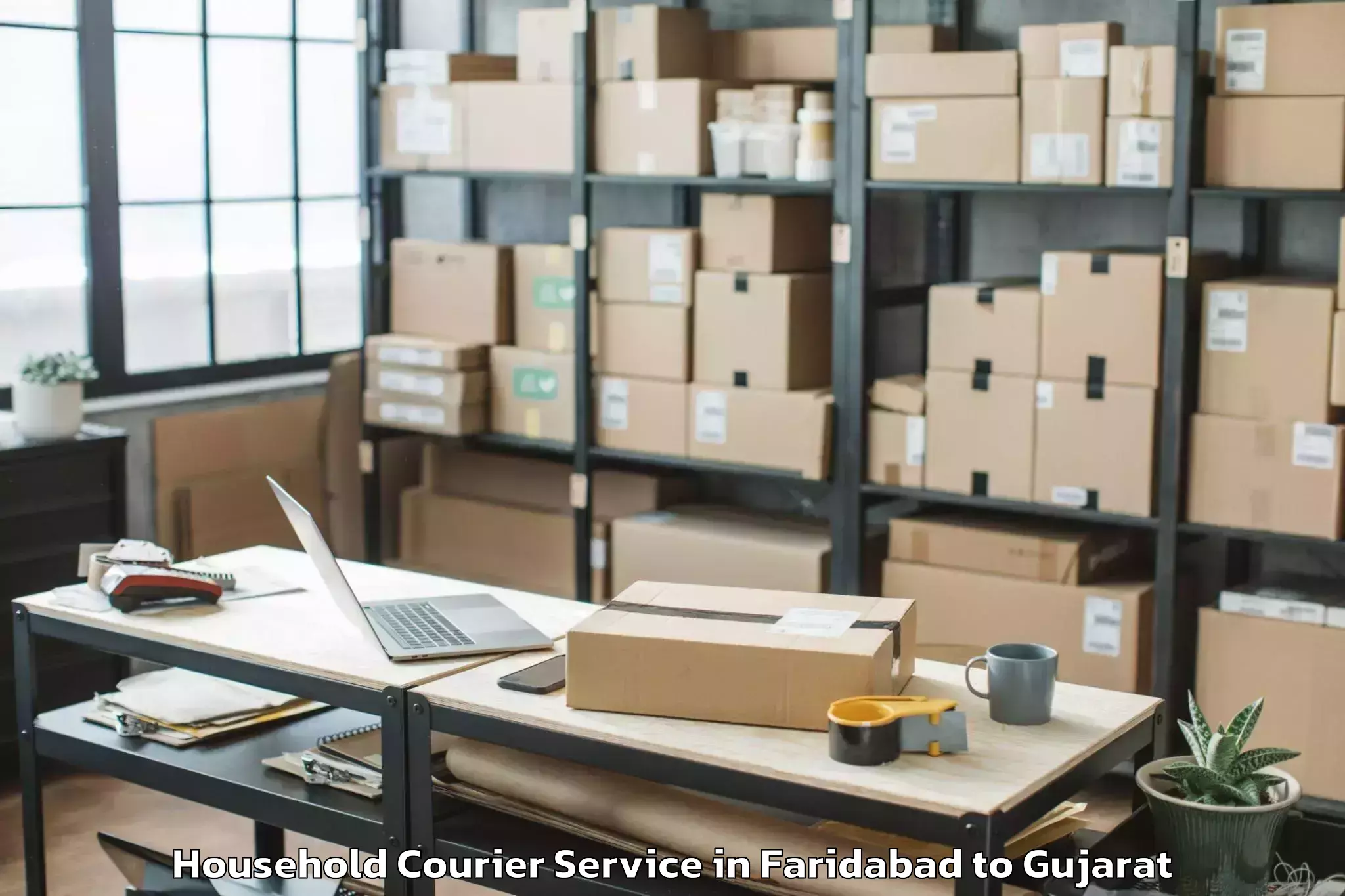 Affordable Faridabad to Ahmedabad Household Courier